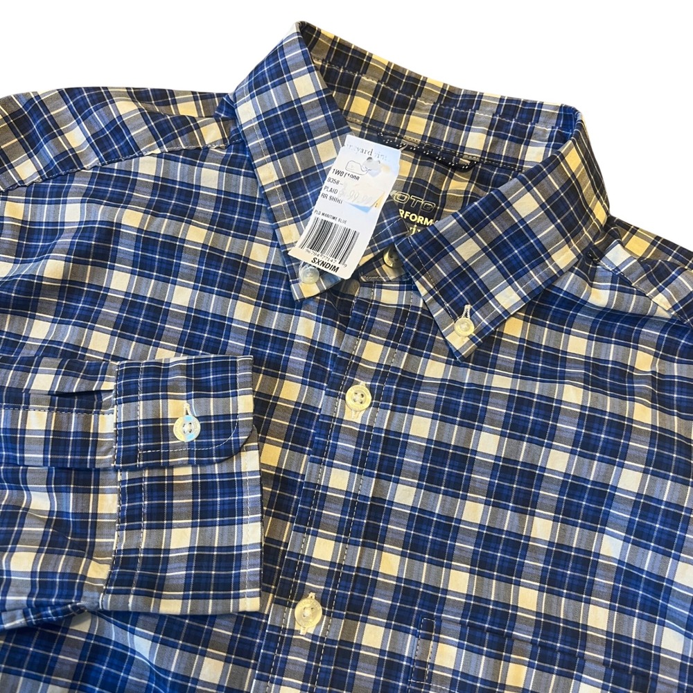 NWT Vineyard Vines Men's Plaid Button Down Long Sleeve OTG Performance Size S